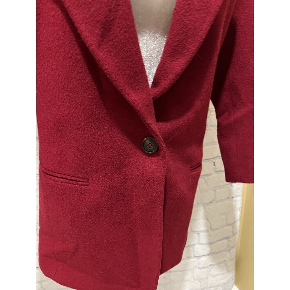 Vintage Gitano One Button Blazer Jacket 90s Wool Blend Red Womens Small - Picture 3 of 9